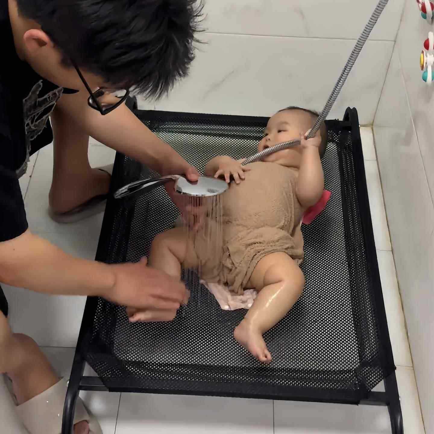 洗澡躺托新生婴儿小月龄洗澡神器宝宝洗屁股支撑浴床透气网面浴架