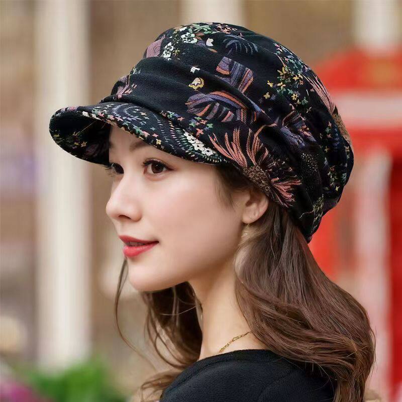 厨房家用防油烟帽女士厨师贝雷帽