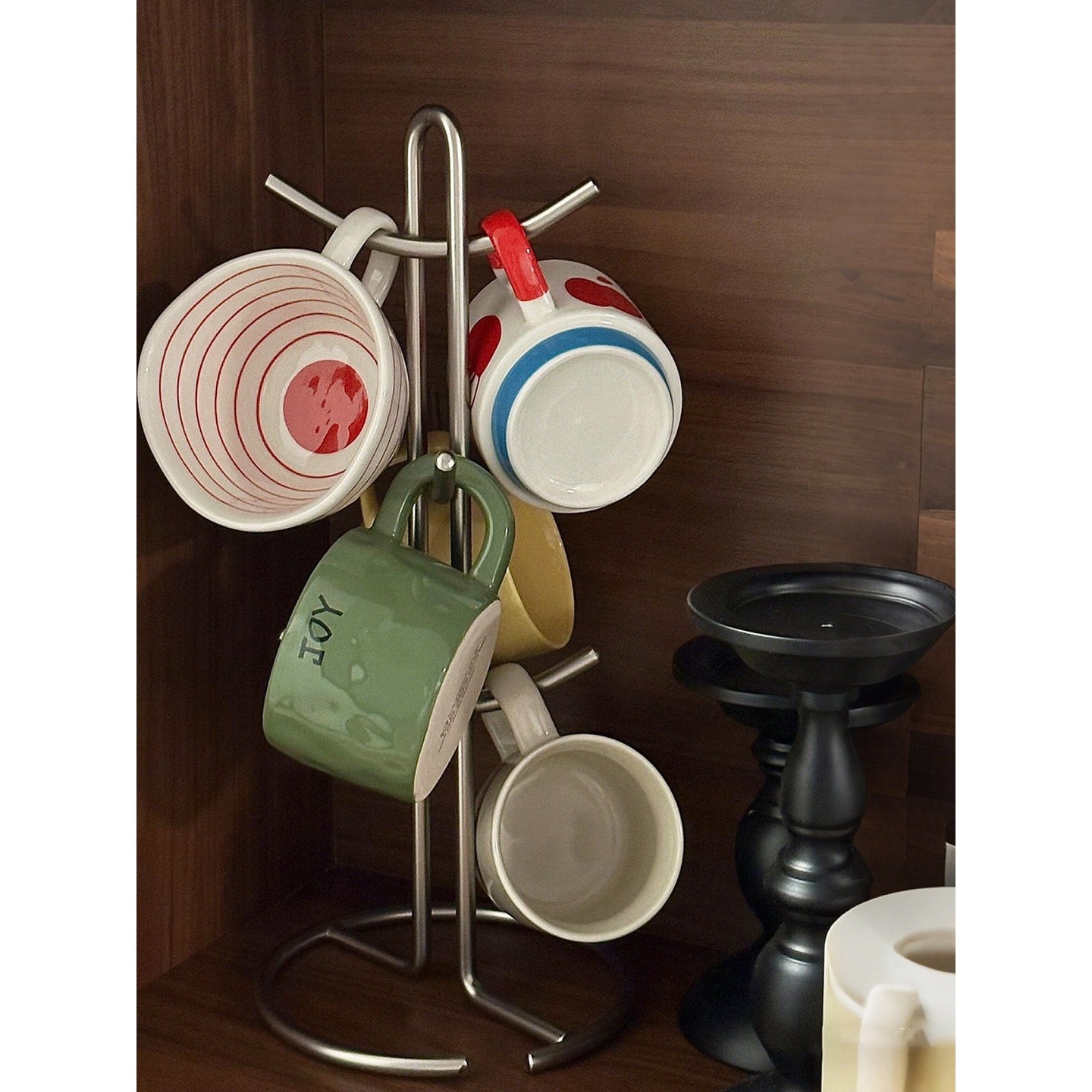 极简风台面杯架倒挂沥水高级感咖啡杯架子家用桌面杯子收纳置物架