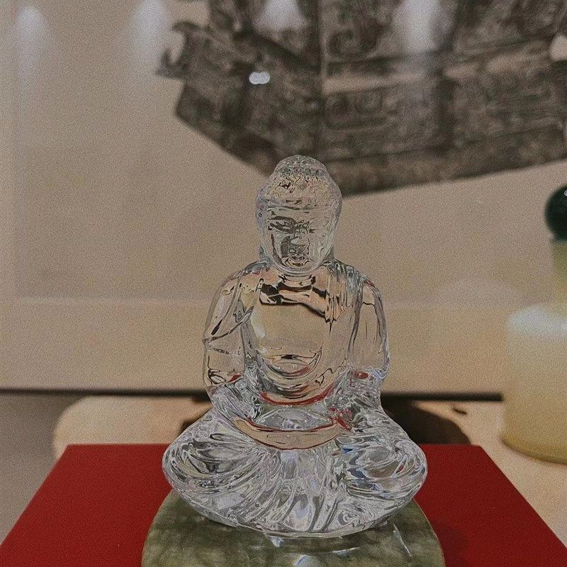 水晶佛像如来BOUDDHA佛造像坐像供奉家用摆件工艺品佛事高级礼品