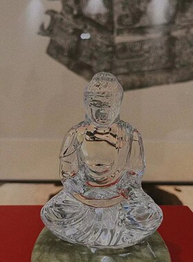 水晶佛像如来BOUDDHA佛造像坐像供奉家用摆件工艺品佛事高级礼品