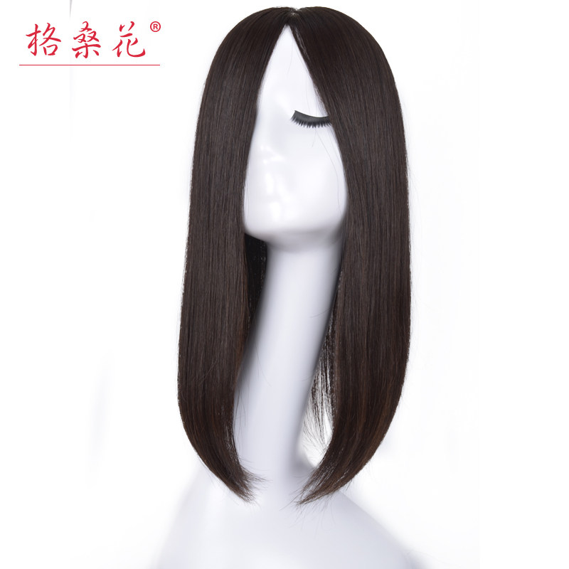 无痕真发补发 女式长发补发块 手工无痕真发片 女士局部补发