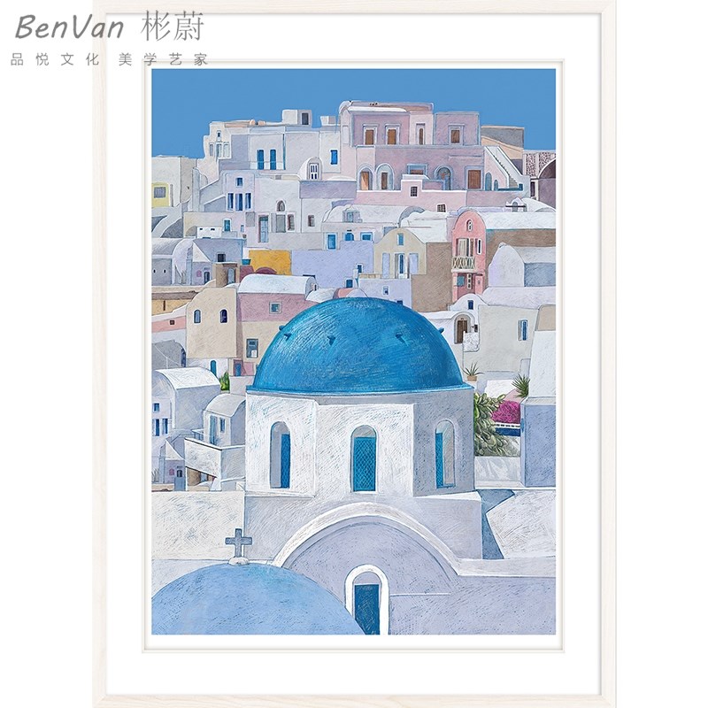 印物所客厅 【圣托-系列里尼的阳光】玄关 爱琴海装饰画出品定做