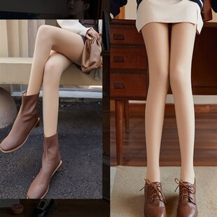 秋冬光腿神器肉色外穿踩脚收腹裸感打底裤加绒加厚肤色连脚一体裤