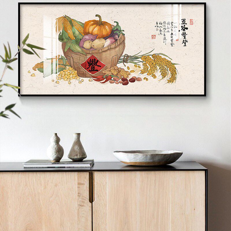 五谷丰登装饰画餐厅饭店餐馆客厅沙发背景墙壁面丰收粮仓杂粮挂画