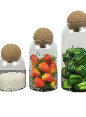 样板房厨房摆件收纳储物罐玻璃罐橱柜摆放装饰样板间软装搭配饰品