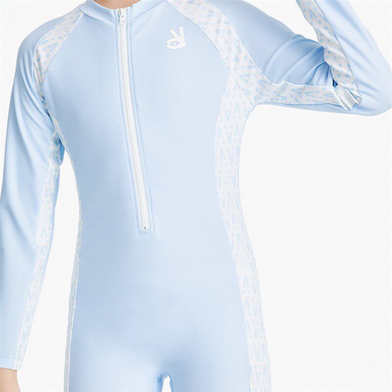 安奈儿童装男童女童连体泳衣裤套装2023夏季新款长袖防晒保守弹力