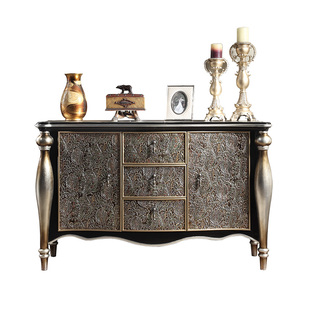 轻奢玄关柜客厅断隔厅柜烤漆餐边柜实木装饰柜欧式酒柜进门屏风柜