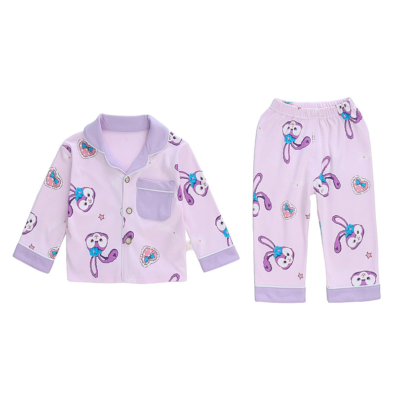 儿童睡衣夏季纯棉女孩套装宝宝长袖中小女童家居服全棉A类空调服