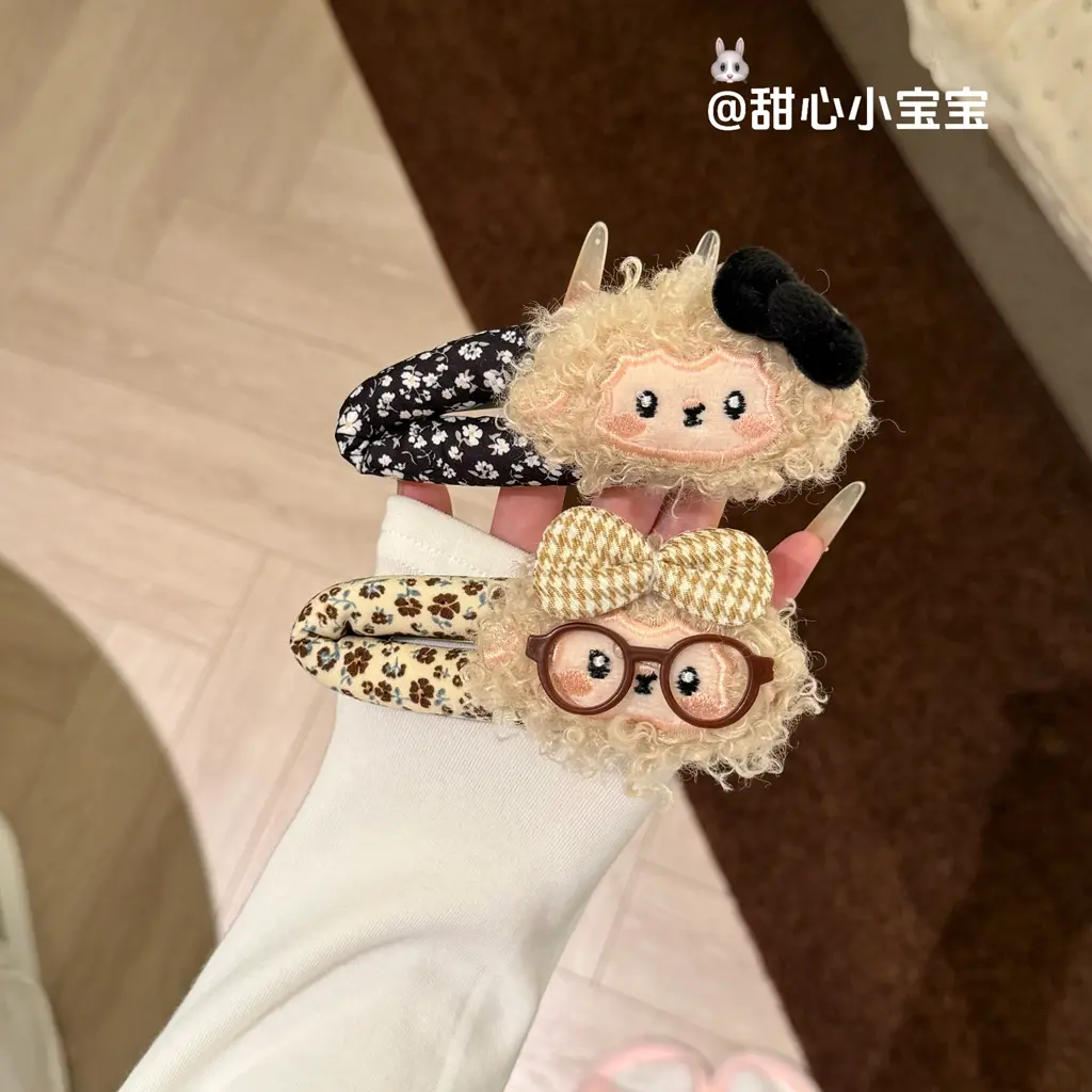 蝴蝶结眼镜小羊卡通鸭嘴bb发夹