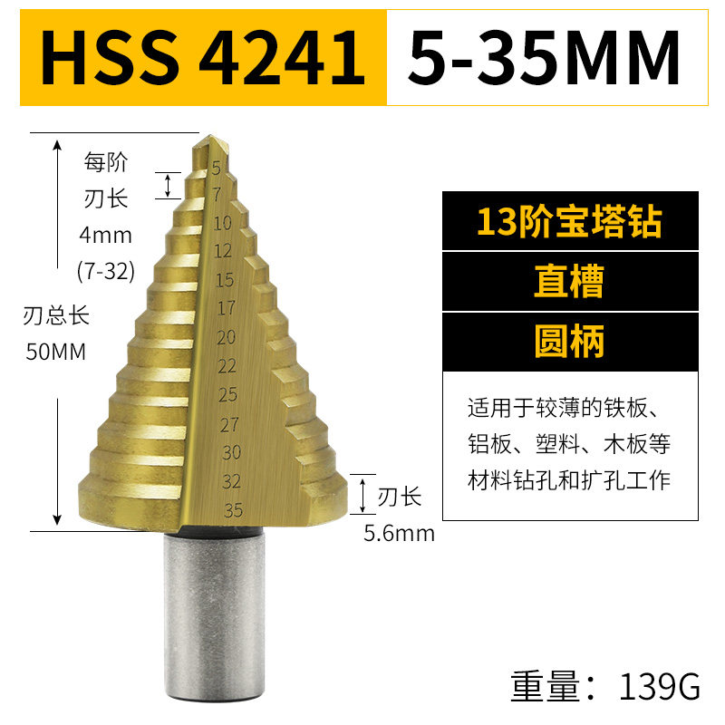 阶梯钻5-35mm系列台阶钻 宝塔钻头 扩孔钻 开孔器 多用途钻头