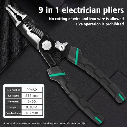 9 In 1 Multi-function Wire Stripper Cutter Pliers
