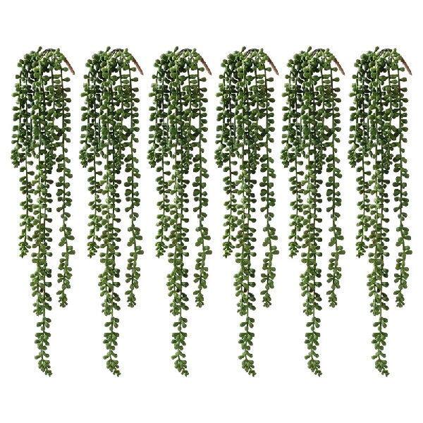 6 Pcs Artificial Succulents Hanging Plants, Fake String Of