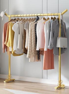 挂衣架落地阳台单杆式卧室内外简易衣服架子置地晾晒衣架衣帽架子