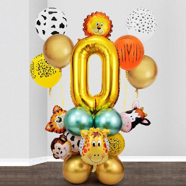 Forest Animal Cute Birthday Balloons Digital Combination