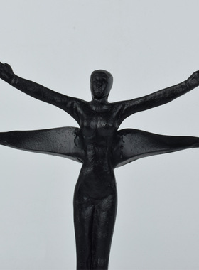 售楼处酒店大堂大理石摆件玄关样板房间桌面抽象人物雕塑装饰摆台