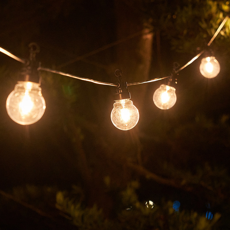 太阳能G40圆球大灯泡灯串彩灯闪灯露营庭院阳台户外家用装饰防水