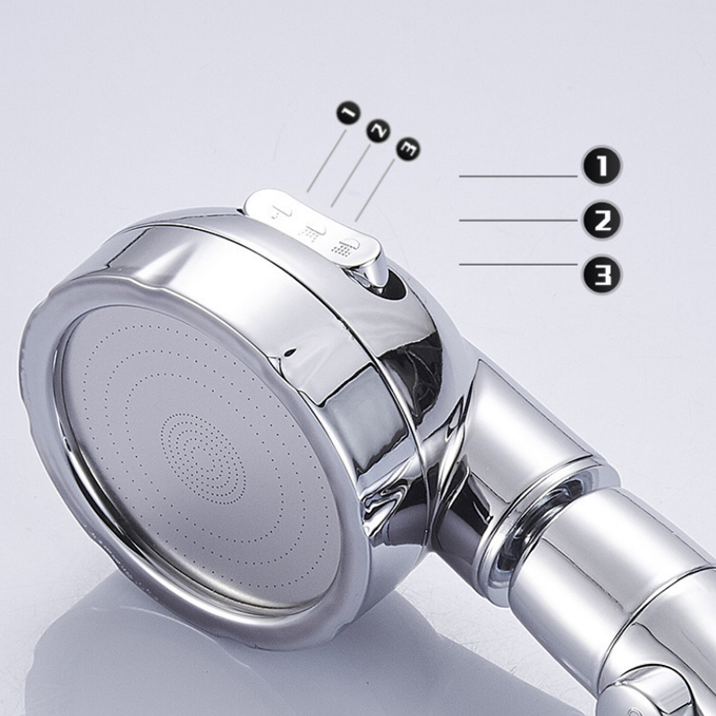 High Pressure Shower Head 360 Degrees Rotating 3 Mode Rainfa