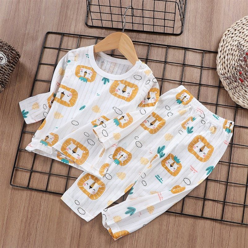 儿童睡衣无骨套装纯棉空调服男女中小童A类长袖春夏季薄款家居服,童装/婴儿装/亲子装,家居服套装,淘宝优惠券,粉丝福利购,淘宝优惠卷