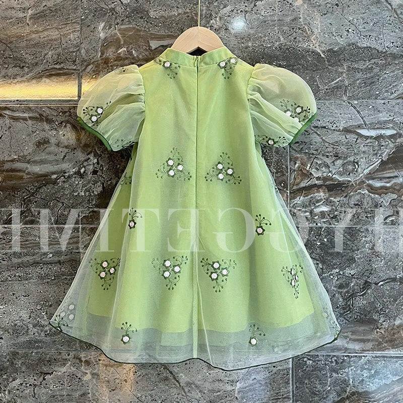 女童夏季旗袍连衣裙2023短袖复古公主裙宝宝中国风裙子汉服连衣裙