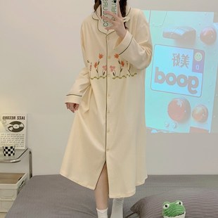 纯棉哺乳睡衣裙待产衣孕妇怀孕产后大码 月子服睡裙女春夏季 家居服