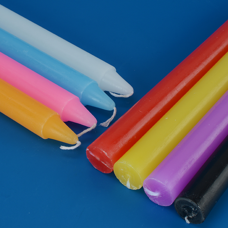 家用停电照明彩色长杆蜡烛室内无烟无味装饰摆件底座台浪漫晚餐腊