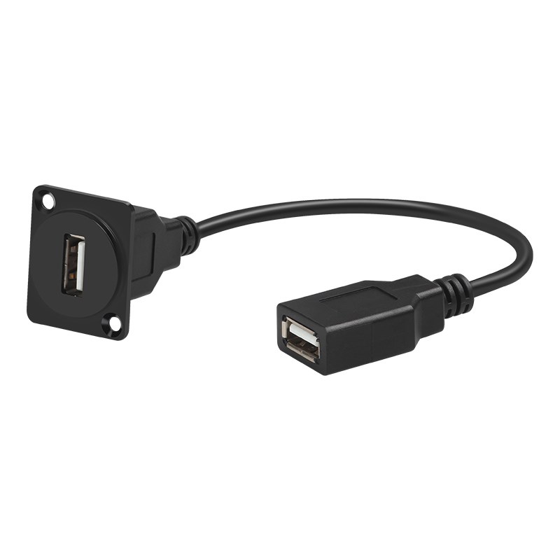 USB2.03.0母座数据传输直通延长双通对接固定D型模块