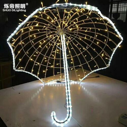 LED户外发光雨伞造型灯过街灯节日亮化走廊过道步行街挂树装饰