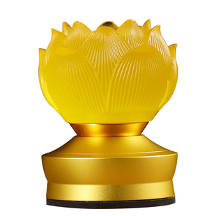 七彩新款充电莲花灯家用小佛供灯前奉led插电水晶琉璃迷你长明灯