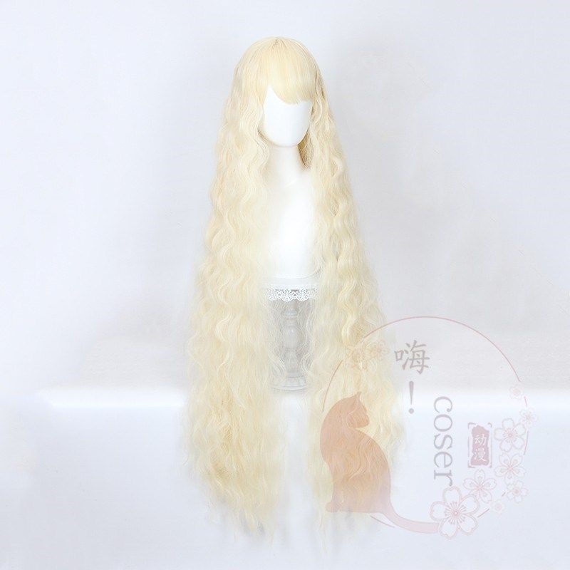 嗨coser 日常网红少女假发lolita小羊卷120cm米白色长发,美发护发/假发,演出假发,淘宝优惠券,粉丝福利购,淘宝优惠卷