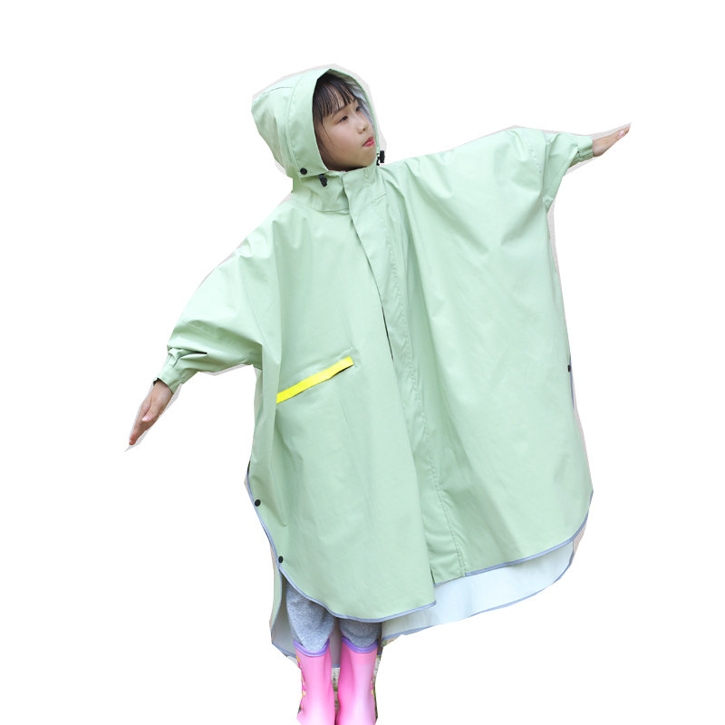 大帽檐斗篷儿童雨衣男童小学生可背书包初中大童骑车雨披小童女孩