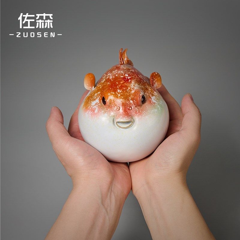 佐森幸福小河豚铜摆件家居客厅创意装饰品橱窗柜展示柜桌面摆设