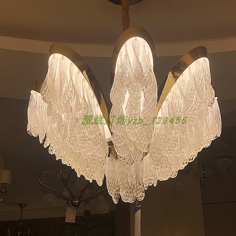 轻奢玻璃别墅吊灯设计师样板间美式客厅餐厅卧室港式吊灯2021新款