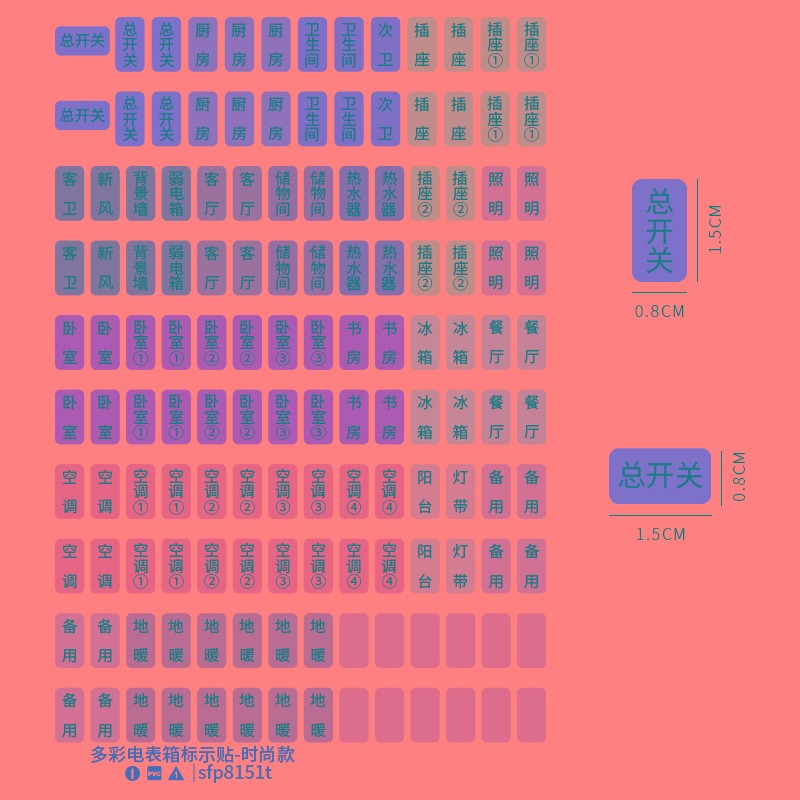 时尚电表箱弱电箱贴纸开关标识贴纸家用夜光提示贴总电闸装饰墙贴