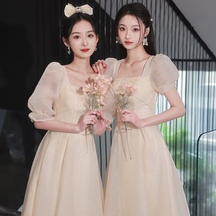 伴娘服2024新款春夏季长款高级姐妹裙伴娘团小众学生演出礼服裙女