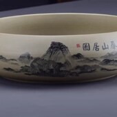 陶瓷烟灰缸大号超大特大家用中式 复古茶室果皮茶渣废水垃圾收纳缸