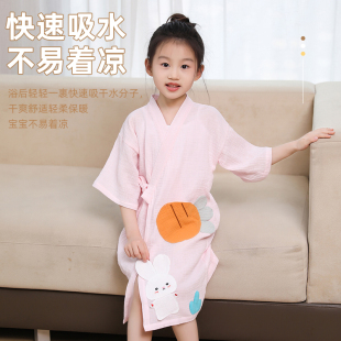 纯棉吸水中大童游泳大人亲子浴衣 儿童浴巾斗篷宝宝可穿裹浴袍夏季