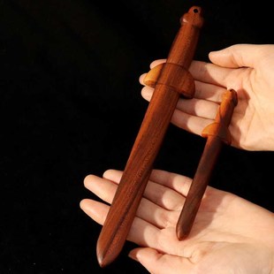 真雷击桃木剑儿童婴儿随身雷纹手工木雕一体宝剑家居挂件客厅卧室