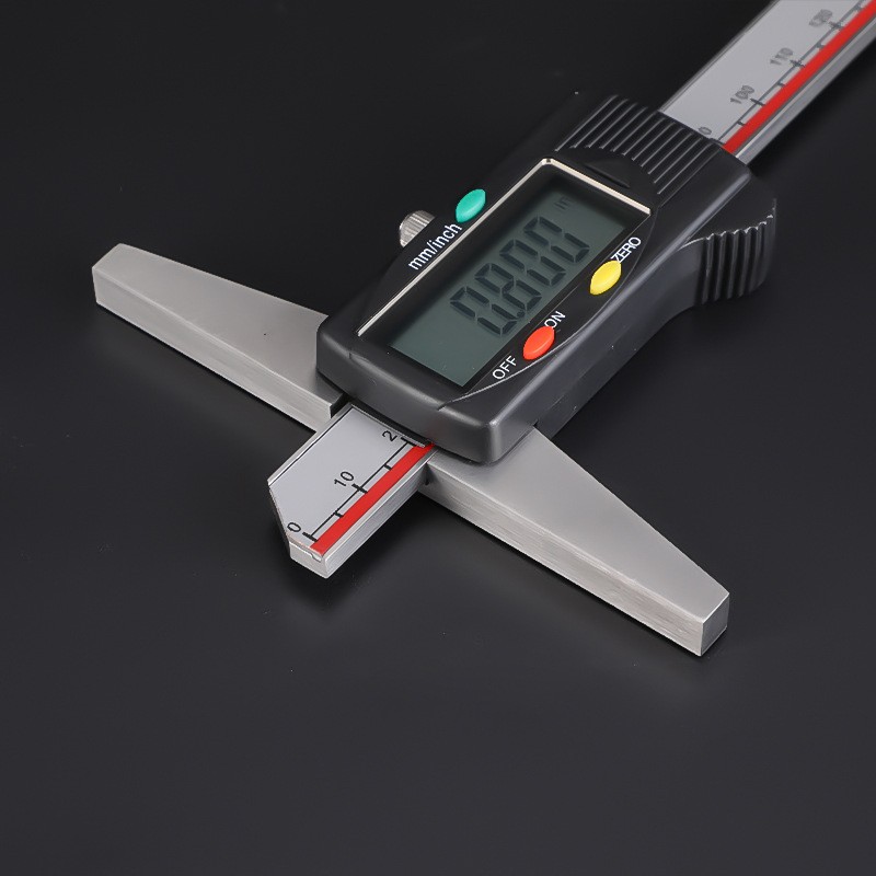 广陆数显深度尺0-150 200 300 500mm高精度电子数显游标深度卡尺