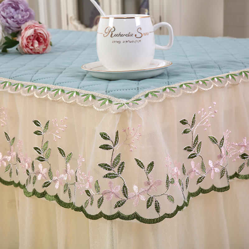 新款加厚布艺茶几罩桌布餐桌罩台布床头柜罩电视柜防尘套多用盖巾