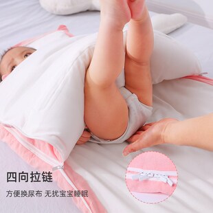 蓓酷睡袋婴儿秋冬季幼儿宝宝防踢被加厚可脱胆防惊跳神器纯棉一体