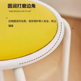 板凳不占地方 餐椅家用餐厅餐桌凳子可叠放铁艺圆凳2025新款 椅子