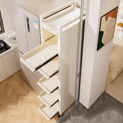 门后夹缝置物架冰箱侧面抽拉柜卫