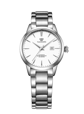 天王韵动系列正品经典通勤腕表女士手表钢带情侣自动机械表51152