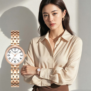 天王数字表盘女士手表官方正品手表女款钢带石英表31534 新年礼物