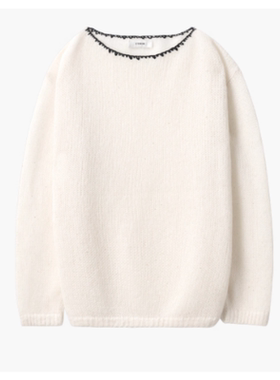 ETHOR 25秋冬新款黑色白色亮片毛衣女圆领百搭长袖 Rainbow集合店