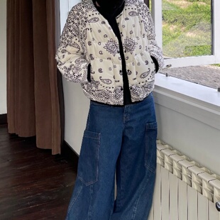 ICEDUST 25秋冬腰果花白鹅绒宽松复古印花保暖外套 Rainbow集合店