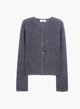 ETHOR 25A秋冬新灰色圆领开衫复古垂感百搭针织上衣Rainbow集合店