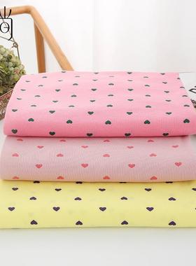 直销新款2*2罗纹坑条针织布 彩棉童装180g棉氨纶弹力布印花螺纹打