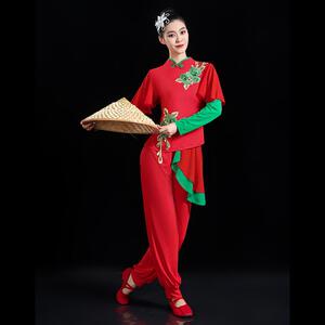 新款直销秧歌舞演出服装广场舞跳舞服装女扇子舞套装喜庆腰鼓队民